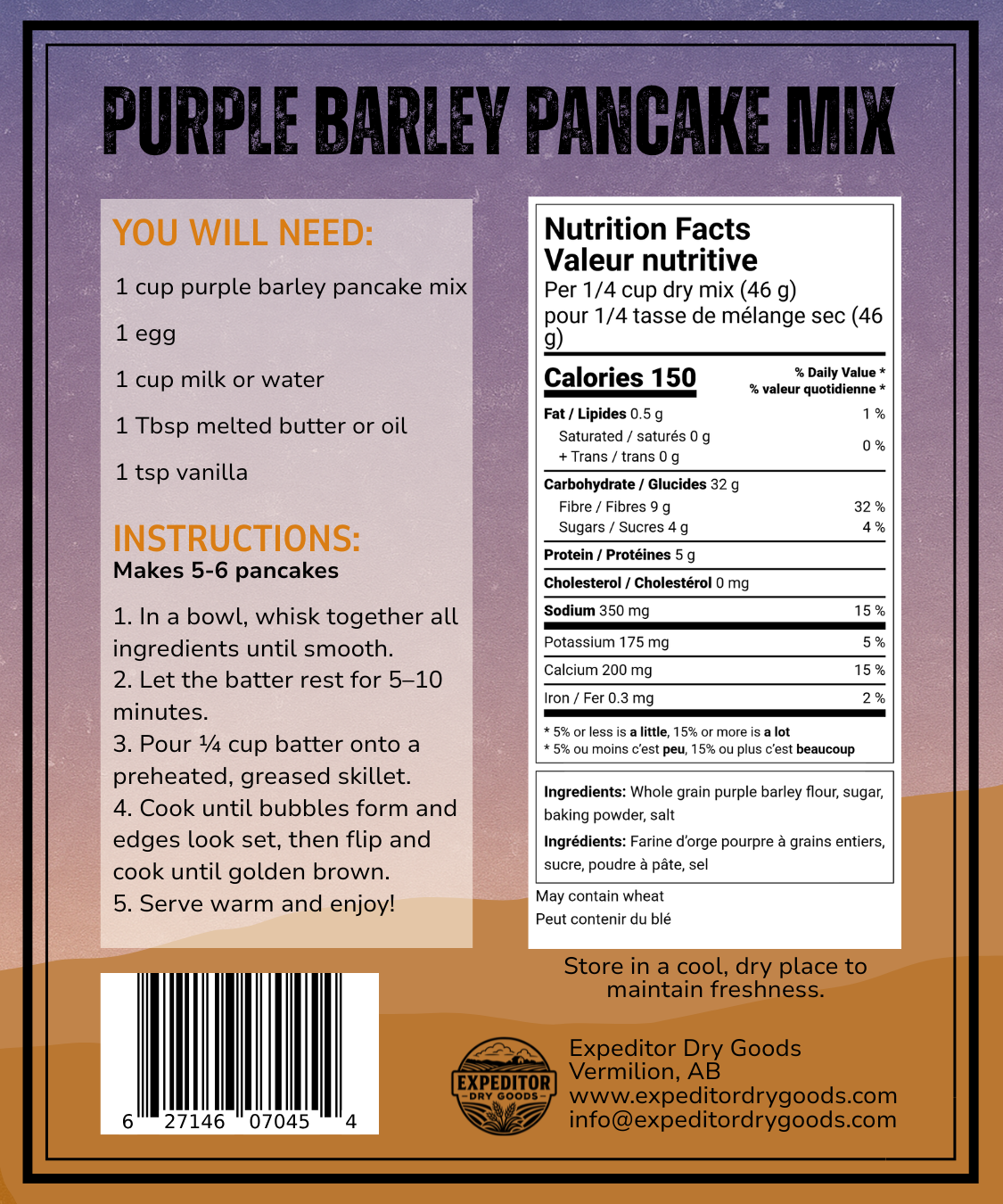 Purple Barley Pancake Mix
