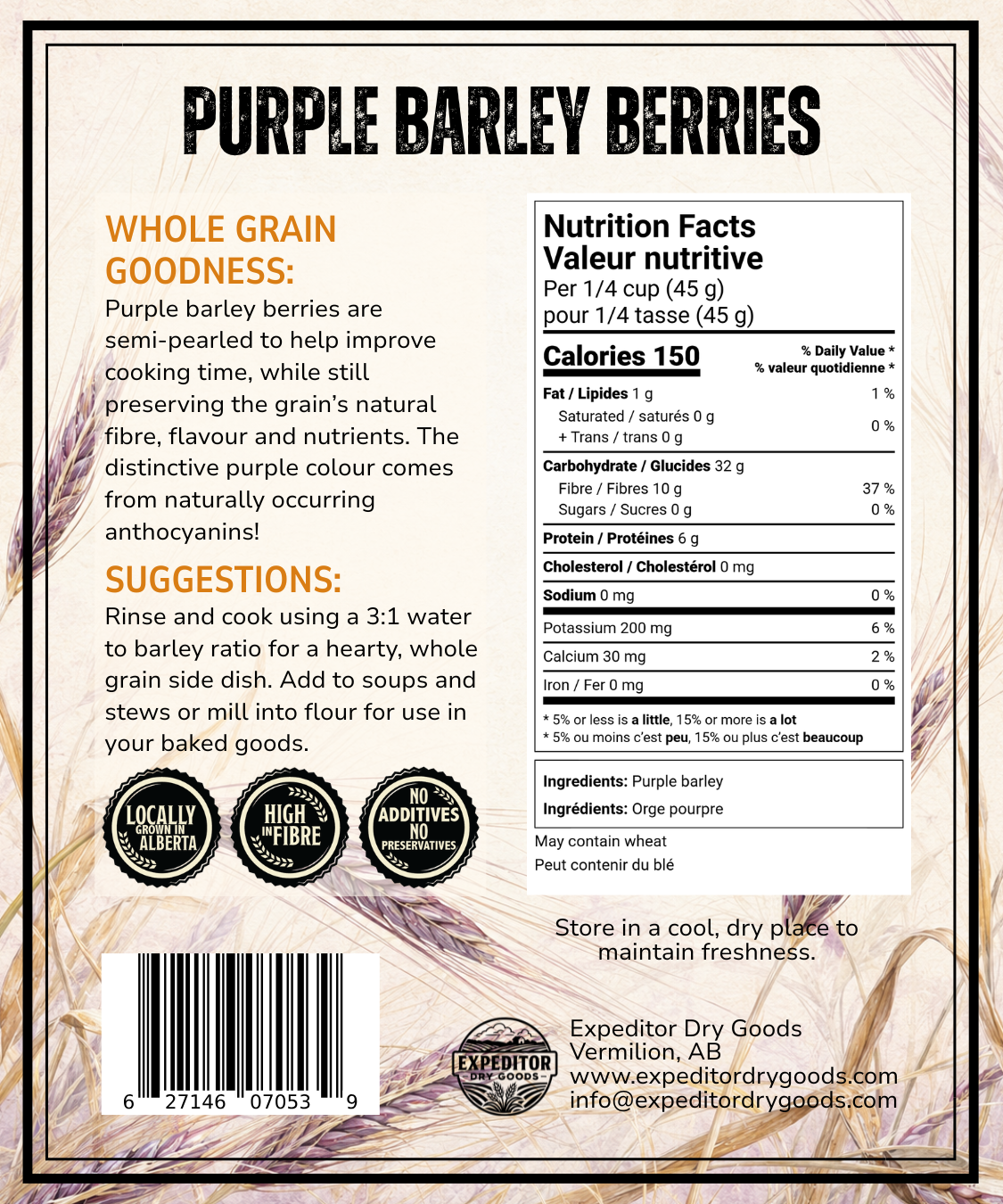 Purple Barley Berries